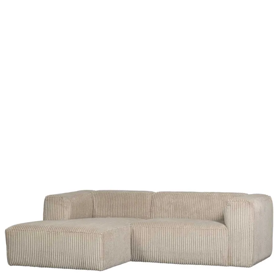 Discount Wohnen Ecksofa in Beige Ribcord - Fanandro