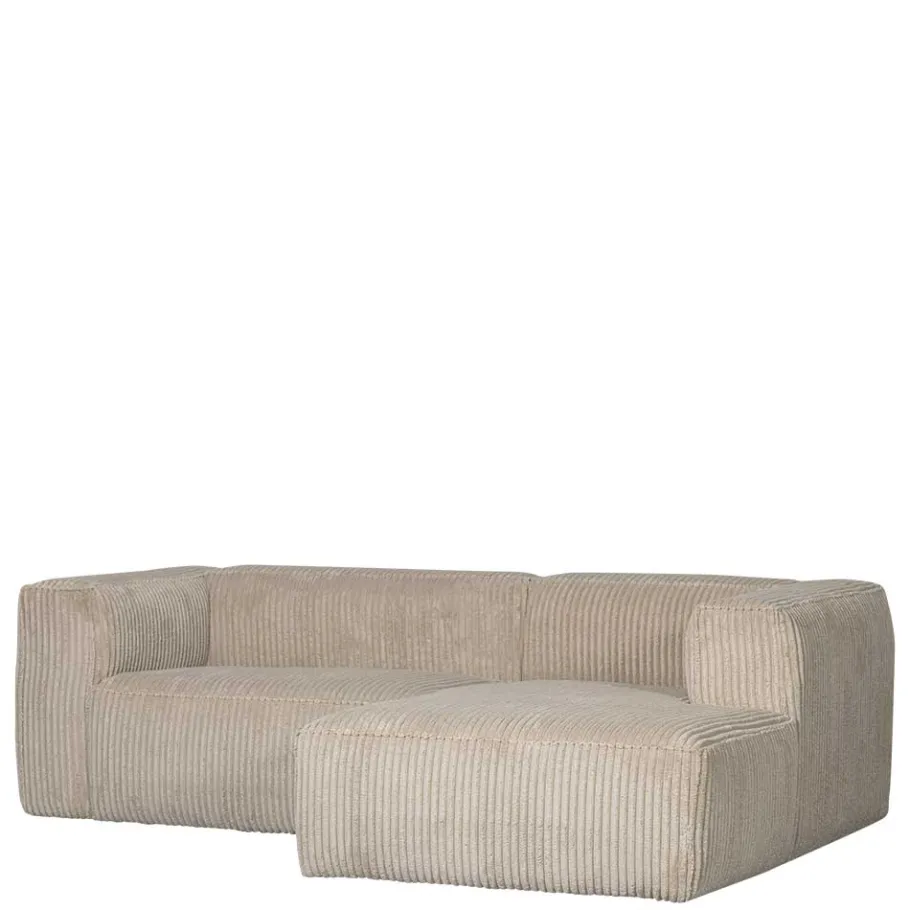 Discount Wohnen Ecksofa in Beige Ribcord - Fanandro