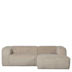 Discount Wohnen Ecksofa in Beige Ribcord - Fanandro
