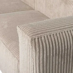 Discount Wohnen Ecksofa in Beige Ribcord - Fanandro