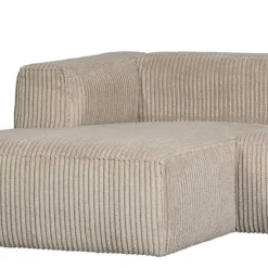 Discount Wohnen Ecksofa in Beige Ribcord - Fanandro