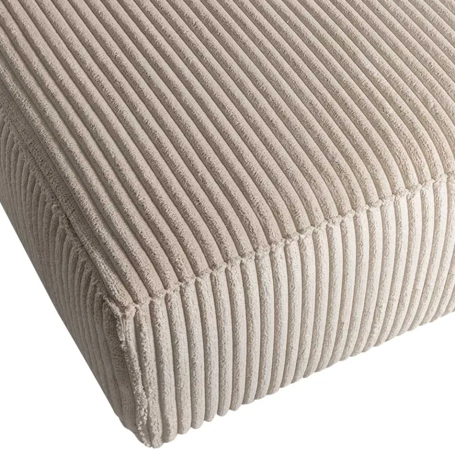 Discount Wohnen Ecksofa in Beige Ribcord - Fanandro