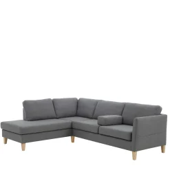 Best Wohnen Ecksofa in Grau Stoff - Dreisitzer - Donnsai