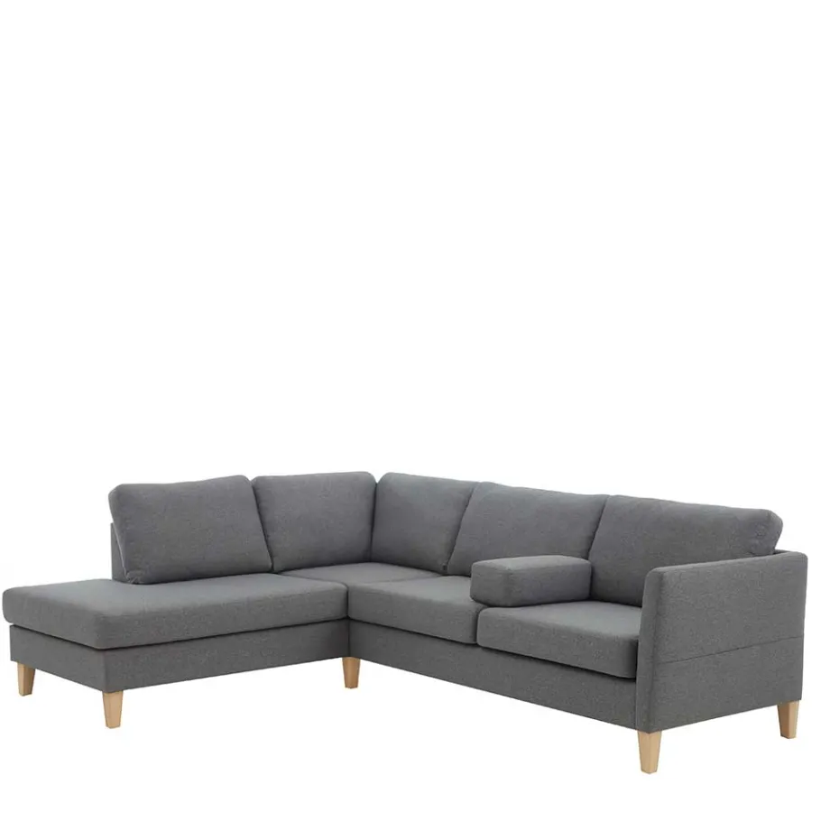Best Wohnen Ecksofa in Grau Stoff - Dreisitzer - Donnsai