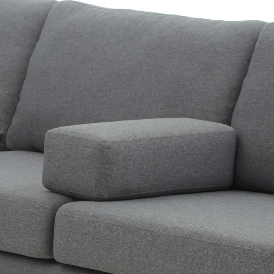 Best Wohnen Ecksofa in Grau Stoff - Dreisitzer - Donnsai