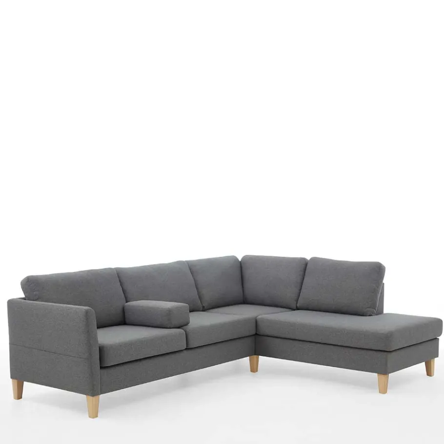 Best Wohnen Ecksofa in Grau Stoff - Dreisitzer - Donnsai