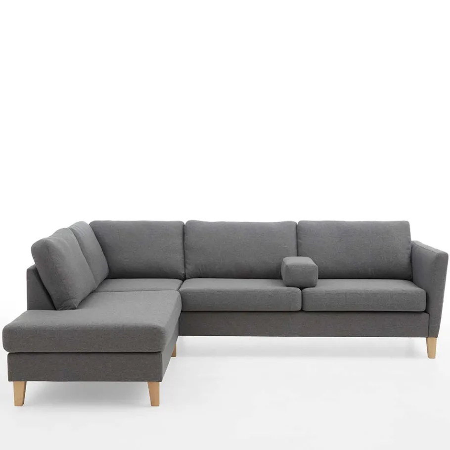 Best Wohnen Ecksofa in Grau Stoff - Dreisitzer - Donnsai