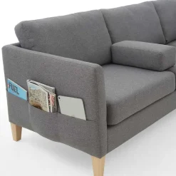 Best Wohnen Ecksofa in Grau Stoff - Dreisitzer - Donnsai