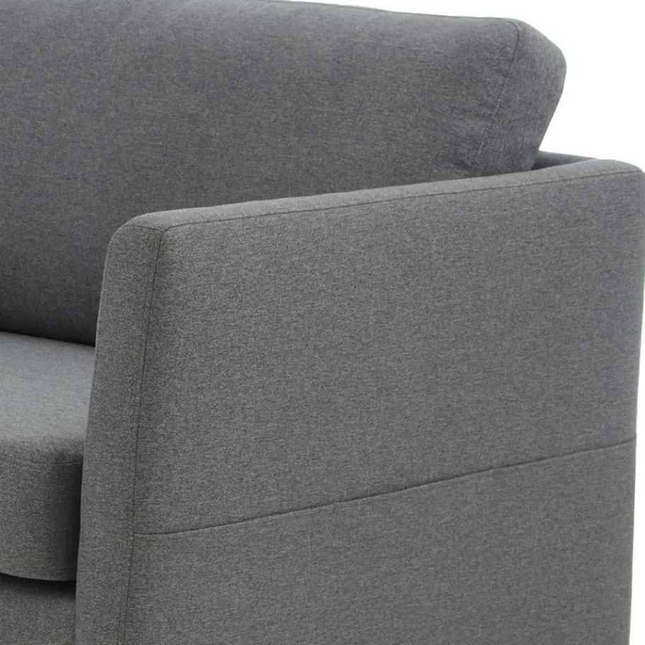 Best Wohnen Ecksofa in Grau Stoff - Dreisitzer - Donnsai