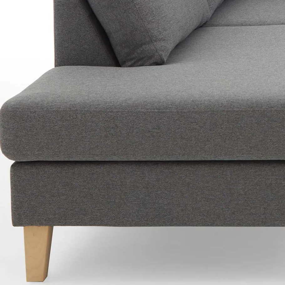 Best Wohnen Ecksofa in Grau Stoff - Dreisitzer - Donnsai