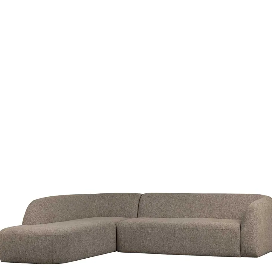 Wohnen Ecksofa in Hellbraun Chenille Bezug - Acira