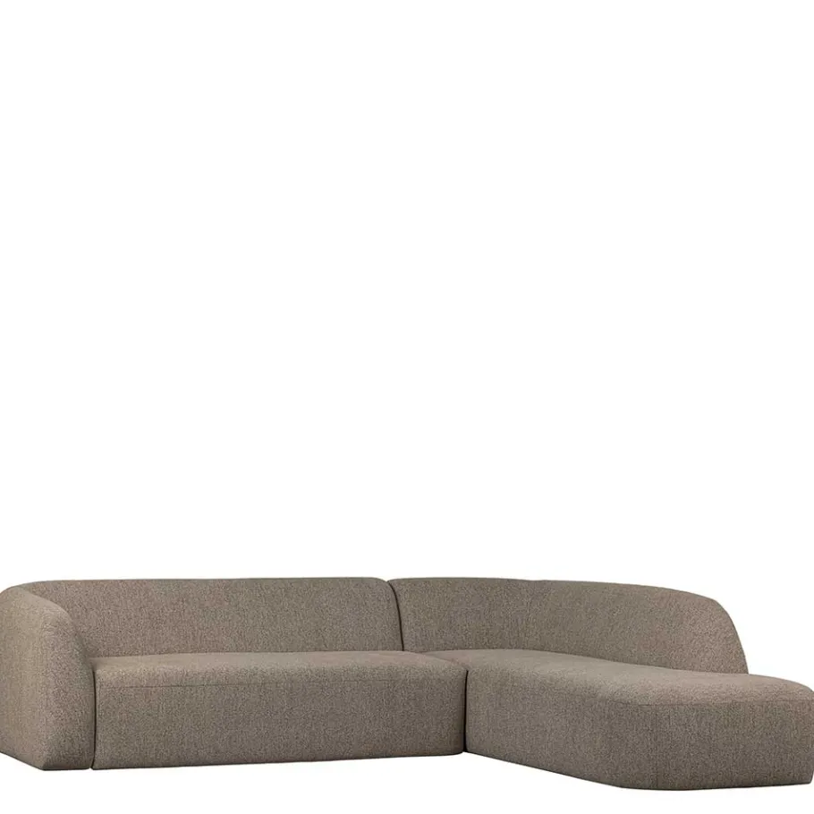 Wohnen Ecksofa in Hellbraun Chenille Bezug - Acira