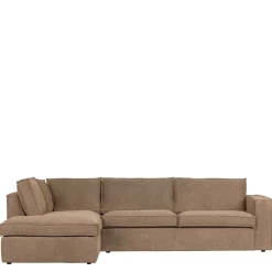 Outlet Wohnen Ecksofa in Hellbraun Webstoff - Malott