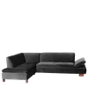 Clearance Wohnen Ecksofa in Schwarz mit Nussbaum Braun - Satira