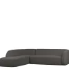 Discount Wohnen Ecksofa in Schwarzgrau Chenille - Barat