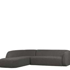 Discount Wohnen Ecksofa in Schwarzgrau Chenille - Barat