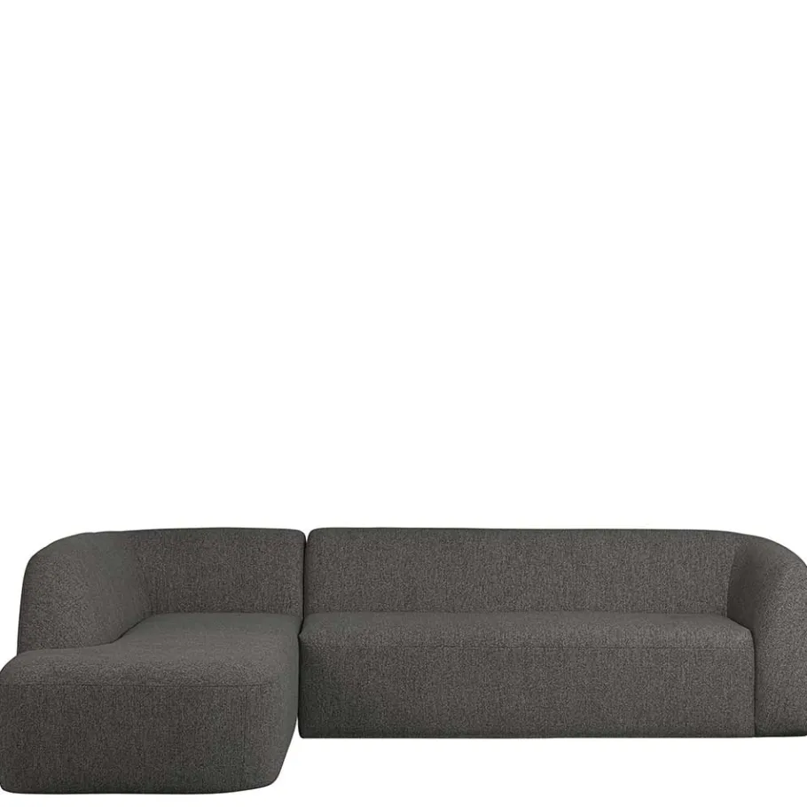 Discount Wohnen Ecksofa in Schwarzgrau Chenille - Barat