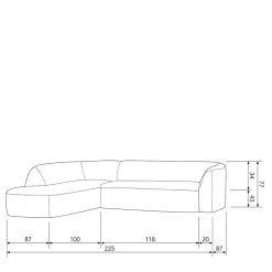 Discount Wohnen Ecksofa in Schwarzgrau Chenille - Barat