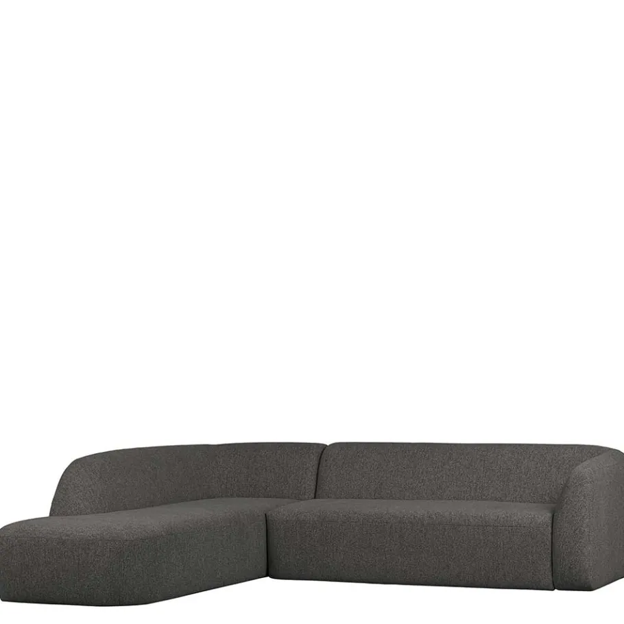Discount Wohnen Ecksofa in Schwarzgrau Chenille - Barat