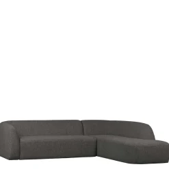 Discount Wohnen Ecksofa in Schwarzgrau Chenille - Barat