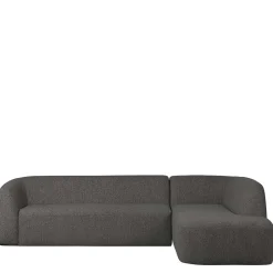 Discount Wohnen Ecksofa in Schwarzgrau Chenille - Barat