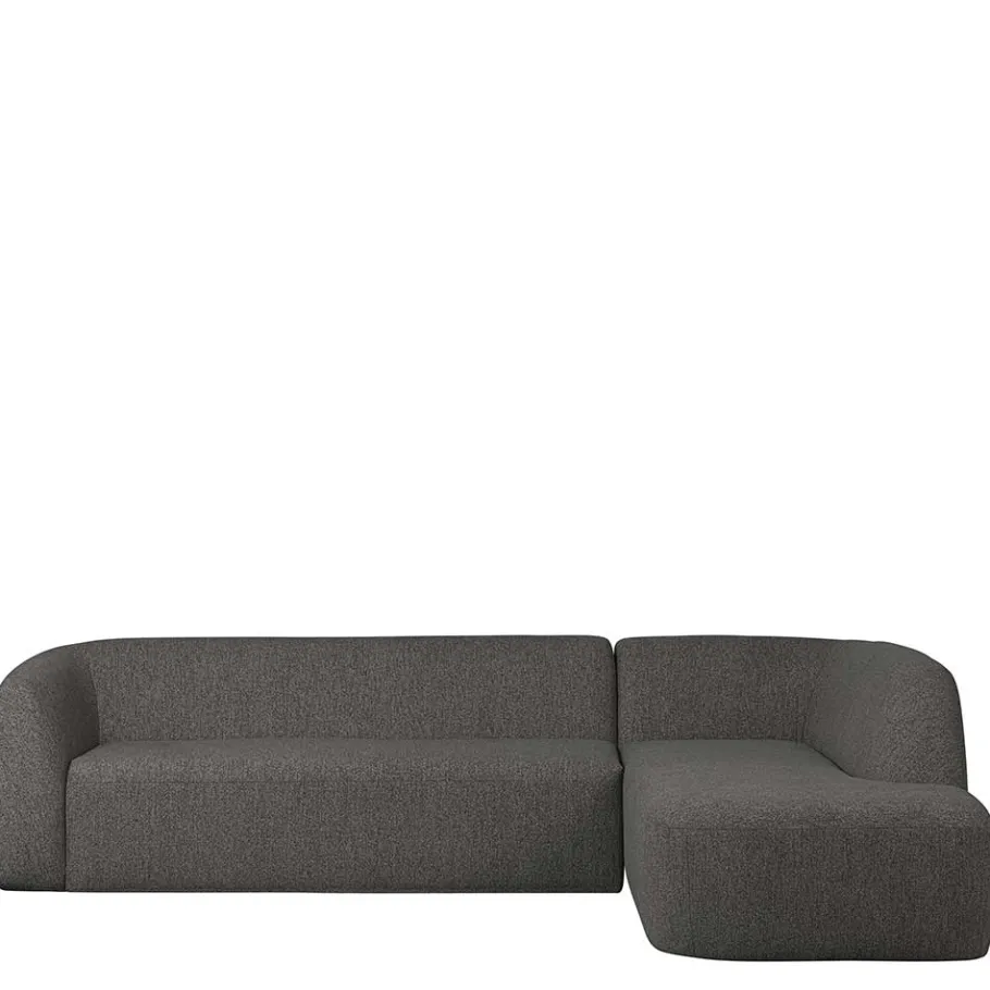 Discount Wohnen Ecksofa in Schwarzgrau Chenille - Barat