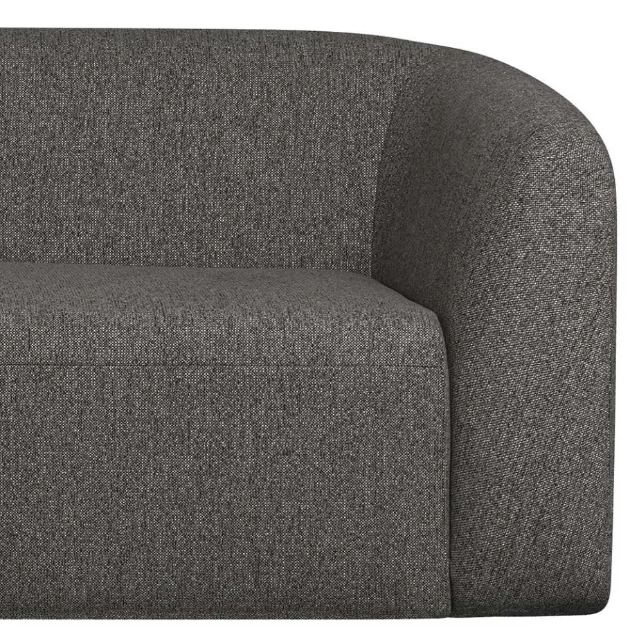 Discount Wohnen Ecksofa in Schwarzgrau Chenille - Barat