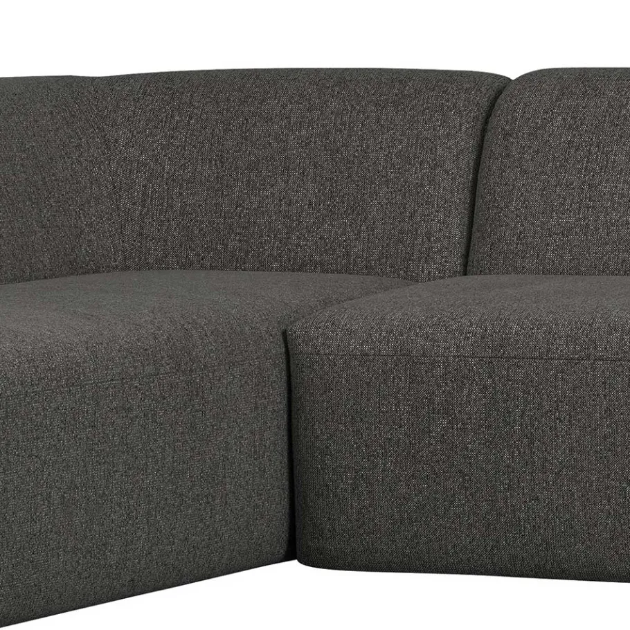 Discount Wohnen Ecksofa in Schwarzgrau Chenille - Barat