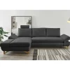 Sale Wohnen Ecksofa mit Bettfunktion in Anthrazit - Baonga