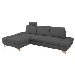 Sale Wohnen Ecksofa mit Bettfunktion in Anthrazit - Baonga
