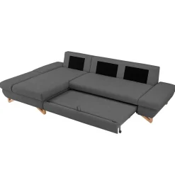 Sale Wohnen Ecksofa mit Bettfunktion in Anthrazit - Baonga