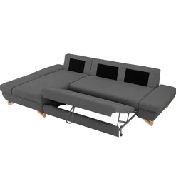 Sale Wohnen Ecksofa mit Bettfunktion in Anthrazit - Baonga