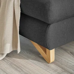Sale Wohnen Ecksofa mit Bettfunktion in Anthrazit - Baonga