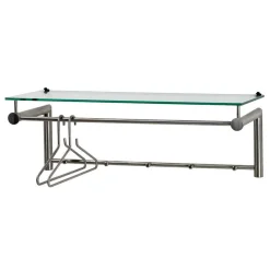 New Wohnen Edelstahl Garderobe mit Glas Hutablage - Blevos