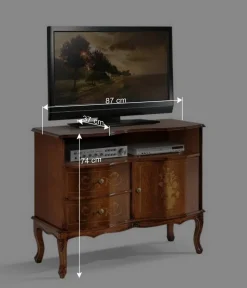 Hot Wohnen Edle Barock TV Kommode in Nussbaumfarben - Motiz