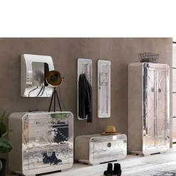 New Wohnen Edle Design Flurmöbel in Silber - Pilot (sechsteilig)