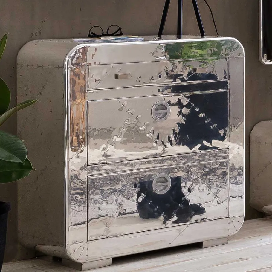 New Wohnen Edle Design Flurmöbel in Silber - Pilot (sechsteilig)