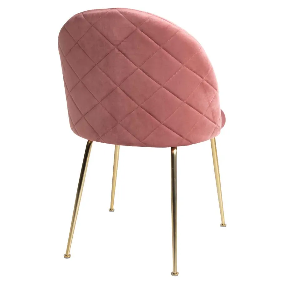 Clearance Wohnen Edler Samt Stuhl in Rosa & Messing - Nashville (2er Set)