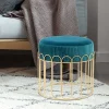 Sale Wohnen Edler Samthocker in Petrol & Gold - Ugian
