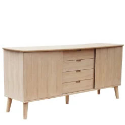 Best Wohnen Eiche Bianco Sideboard mit Schiebetüren - Saimoon