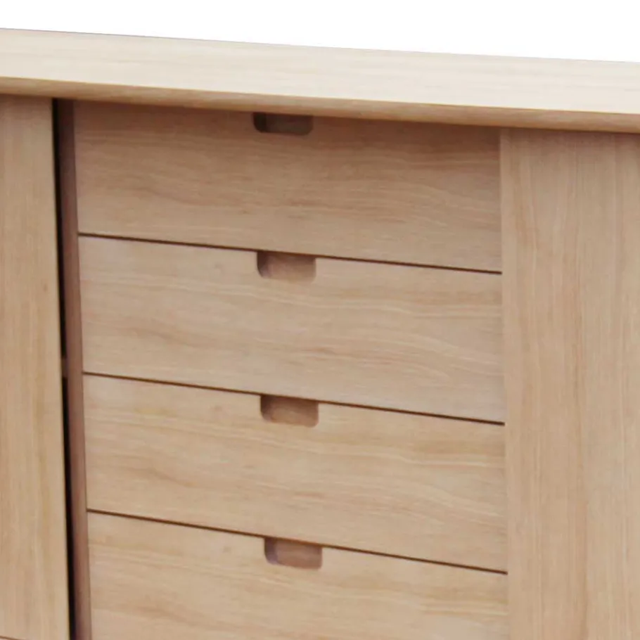 Best Wohnen Eiche Bianco Sideboard mit Schiebetüren - Saimoon