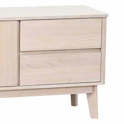 Clearance Wohnen Eiche Massivholz TV Schrank in White Wash - Navassa
