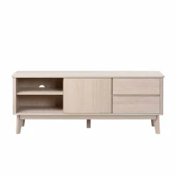 Clearance Wohnen Eiche Massivholz TV Schrank in White Wash - Navassa