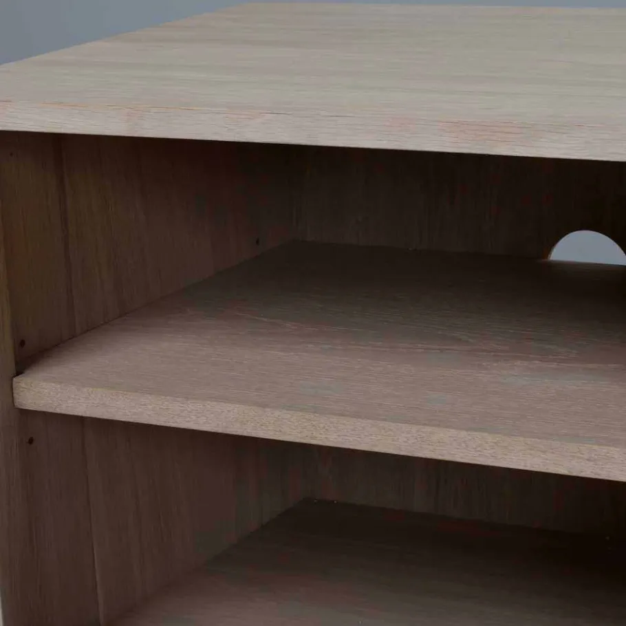 Clearance Wohnen Eiche Massivholz TV Schrank in White Wash - Navassa