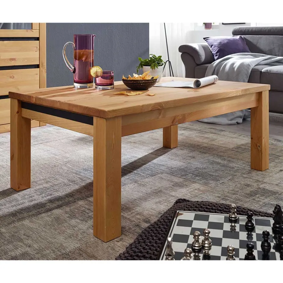 Discount Wohnen Eichenfarbener Wohnzimmer Sofatisch aus Kiefer - Filedria