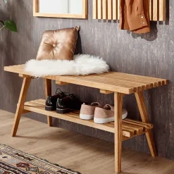Wohnen Eichenholz Flurbank im Skandi Design - Artensian