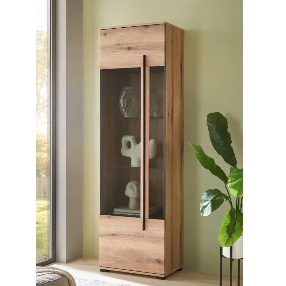 Outlet Wohnen Eicheoptik Wohnzimmermöbel Set - Brocus (vierteilig)