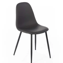 Discount Wohnen Einfarbige Esszimmerstühle in Dunkelgrau - Hiscura (4er Set)