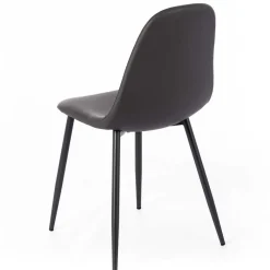Discount Wohnen Einfarbige Esszimmerstühle in Dunkelgrau - Hiscura (4er Set)