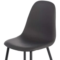 Discount Wohnen Einfarbige Esszimmerstühle in Dunkelgrau - Hiscura (4er Set)